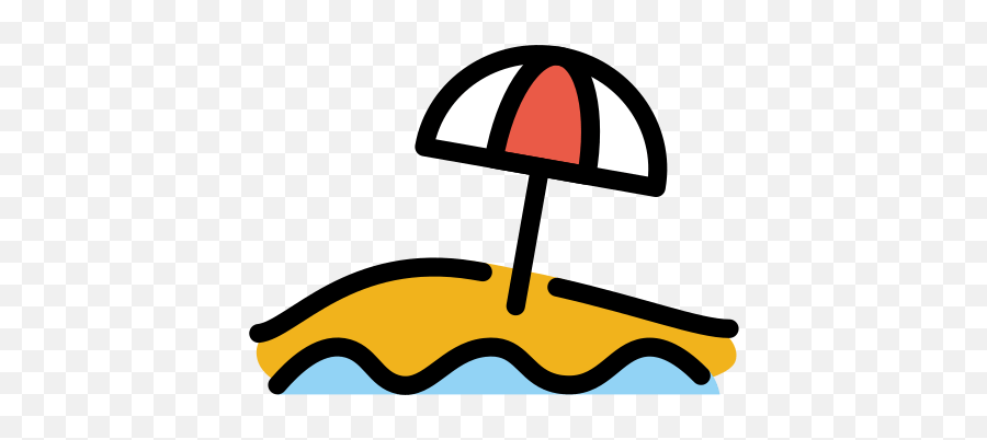 Beach With Umbrella - Clip Art Emoji,Beach Emoji