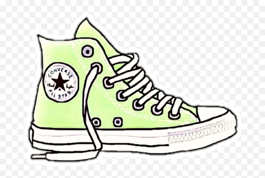 Shoe Aesthetic Converse Green Sticker - Plimsoll Emoji,Emoji Converse Shoes