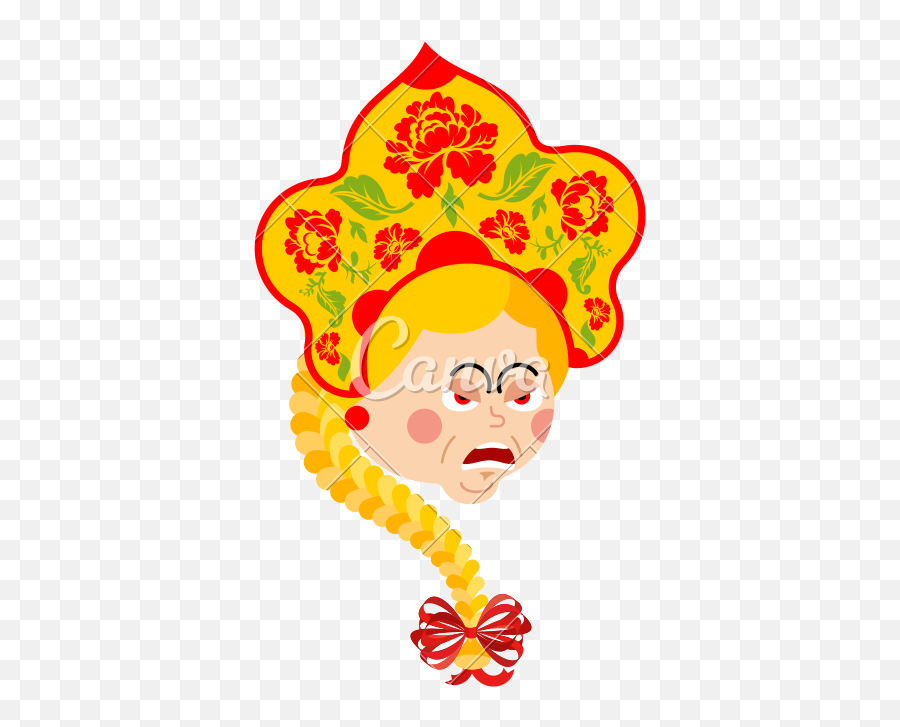 Russia Angry Emoji - Kokoshnik Cutout,Russia Emoji