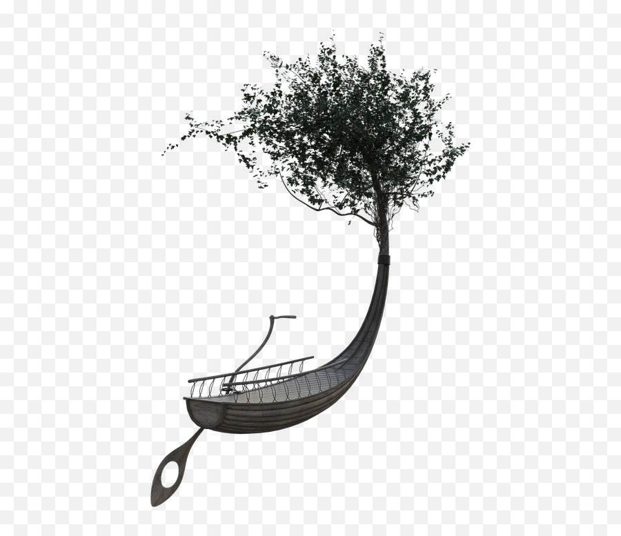 Tree Boat 3d Render - Gondola Emoji,Boat Moon Emoji