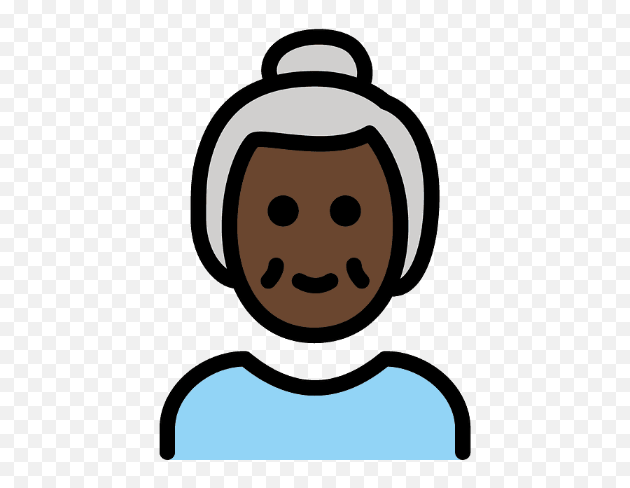 Old Woman Emoji Clipart - Idosa Morena Desenho Png,Old Man Old Woman Emoji