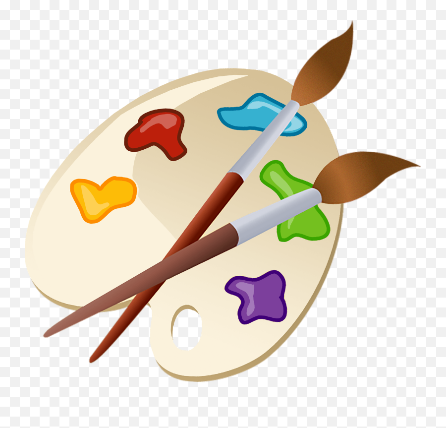 Palette And Paintbrushes Clipart - Paleta De Pintura Png Emoji,Palette Emoji