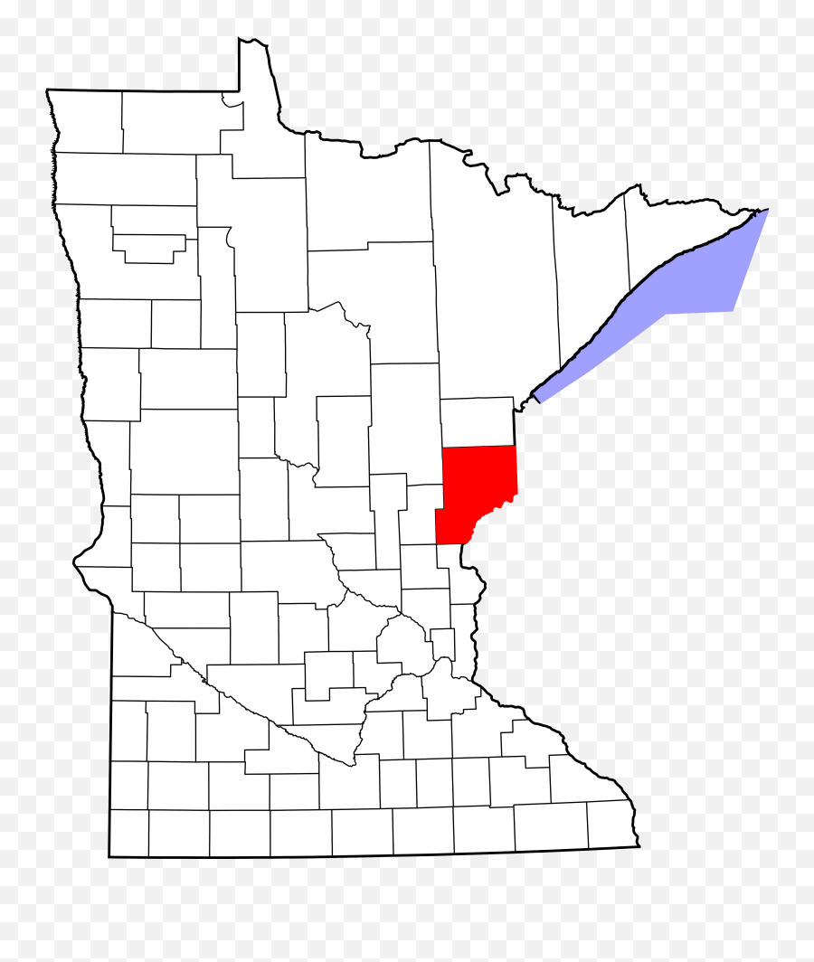 Map Of Minnesota Highlighting Pine County - Blank Minnesota County Map Emoji,Clover Emoji