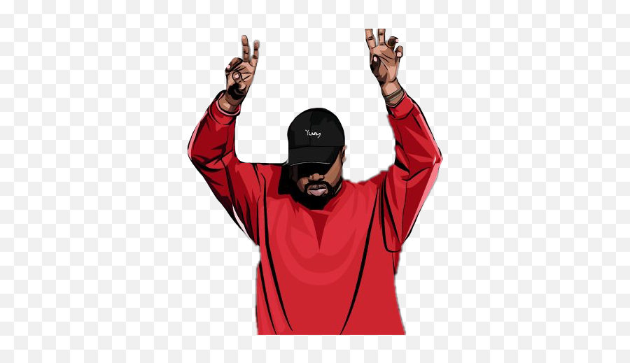 Yeezy Kanyewest Guy Handsup Sticker By Nessa Coronado - Sign Language Emoji,Dancing Guy Emoji
