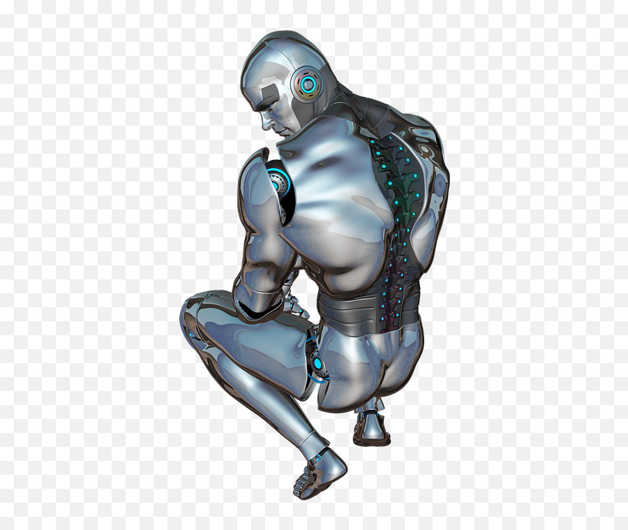 Man Face Back Posing Robot Cyborg Android - Powerpoint Robot Man Png Emoji,Android Robot Emoji