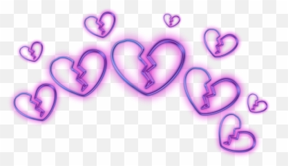 Broken Heart Emoji Crown Circle Glitter - Picsart Logo