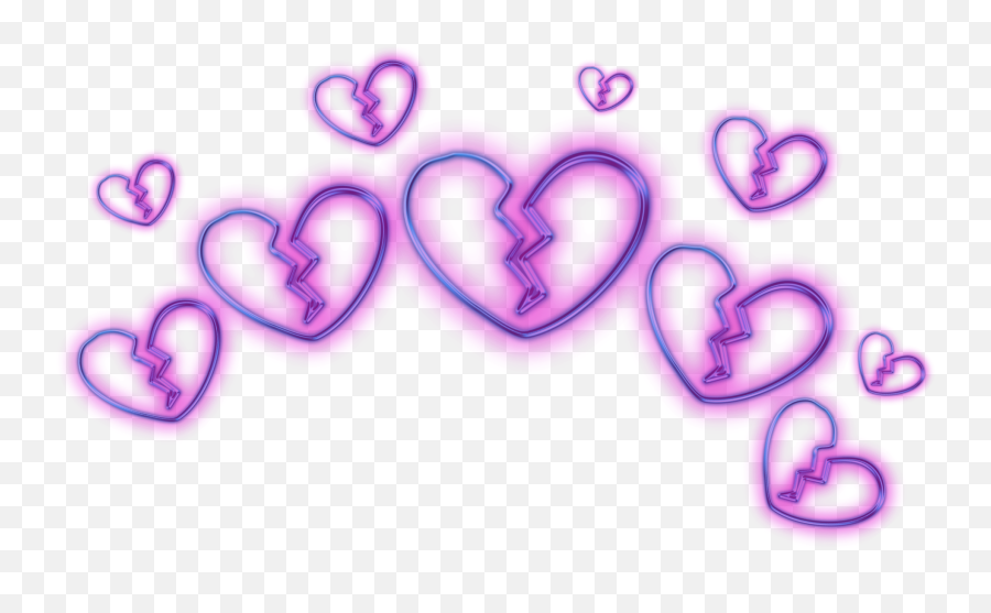 Broken Heart Emoji Crown Circle Glitter - Picsart Logo Emoji,Every Heart Emoji