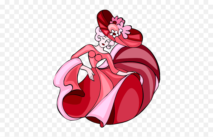 Lady In Red Vector Drawing Emoji,Dancing Emoticon