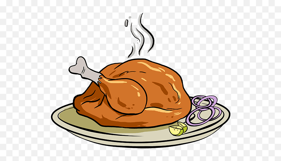 How To Draw A Turkey Dinner - Draw A Cooked Turkey Emoji,Turkey Emoji
