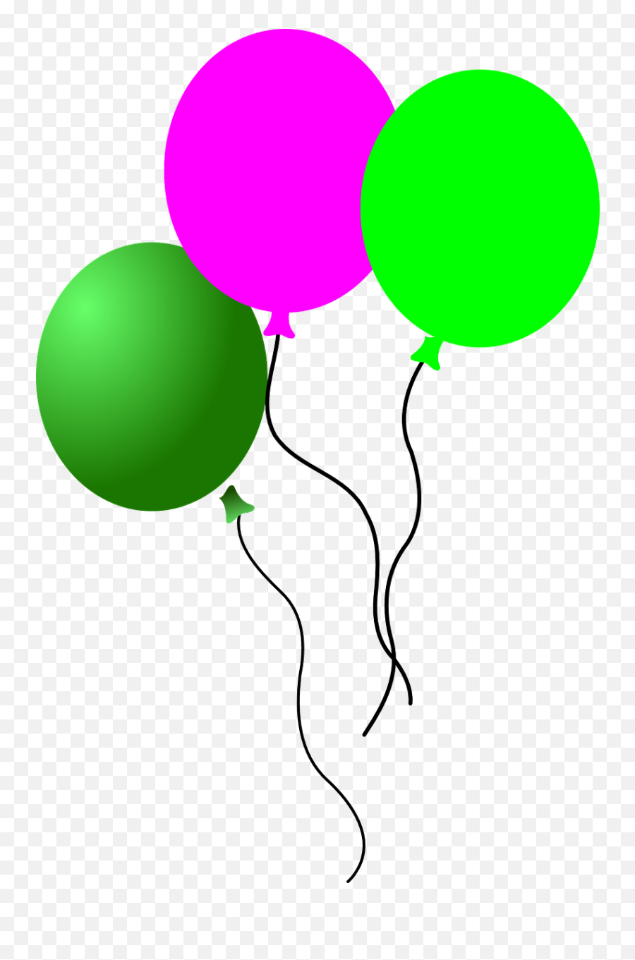 Balloons Pink Green Flying Birthday - Clip Art Of Small Balloons Emoji,Birthday Balloon Emoji