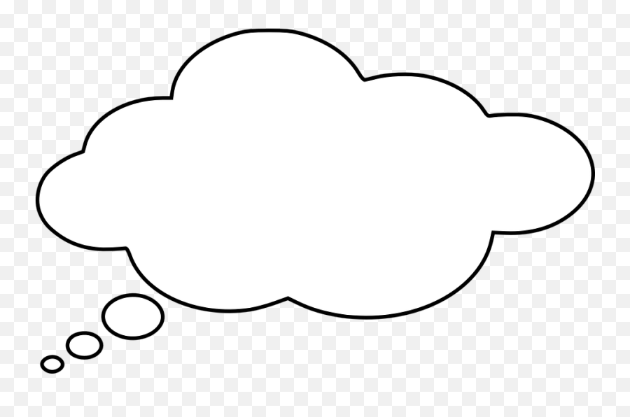 Cloud Thinking Thought - Black Thought Bubble Emoji,Thought Balloon Emoji