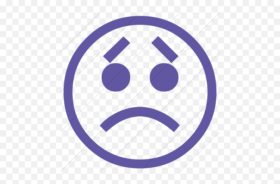 Classic Emoticons Disappointed Face Icon - Neutral Smiley Face Emoji,Purple Emoticons