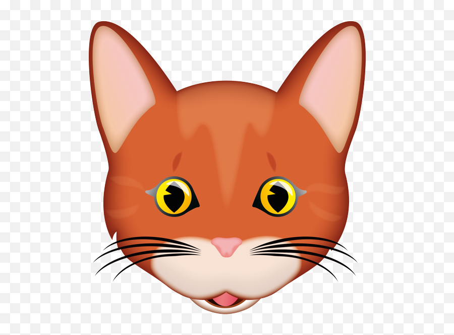 European Shorthair Cat Face With Red Fur - Cartoon Emoji,Wildcat Emoji