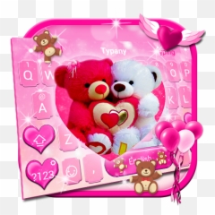 Cute Couple Teddy Bear Typany Keyboard - Love Emoji