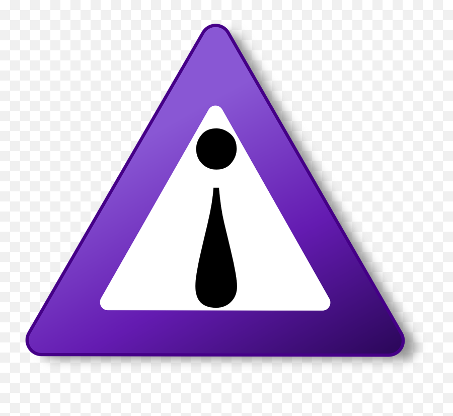 Sign Triangle Purple Warning Humor - Purple Caution Sign Emoji,Pole And House Emoji