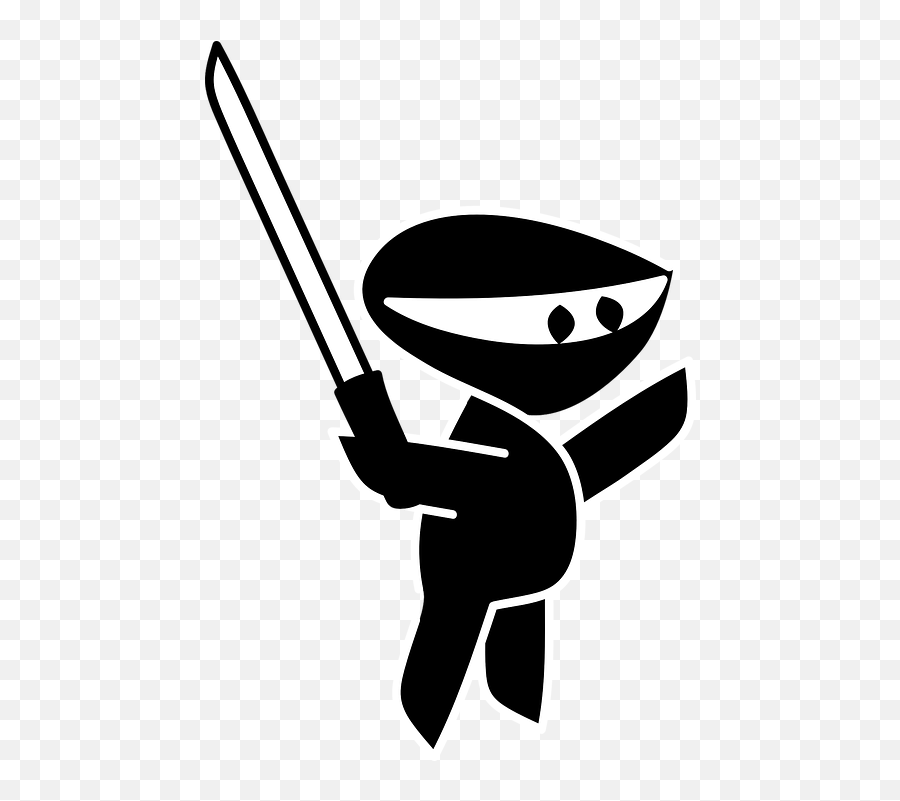 Ninja Japanese Cartoon - Ninja Clipart Black And White Emoji,Japanese Bunny Emoji