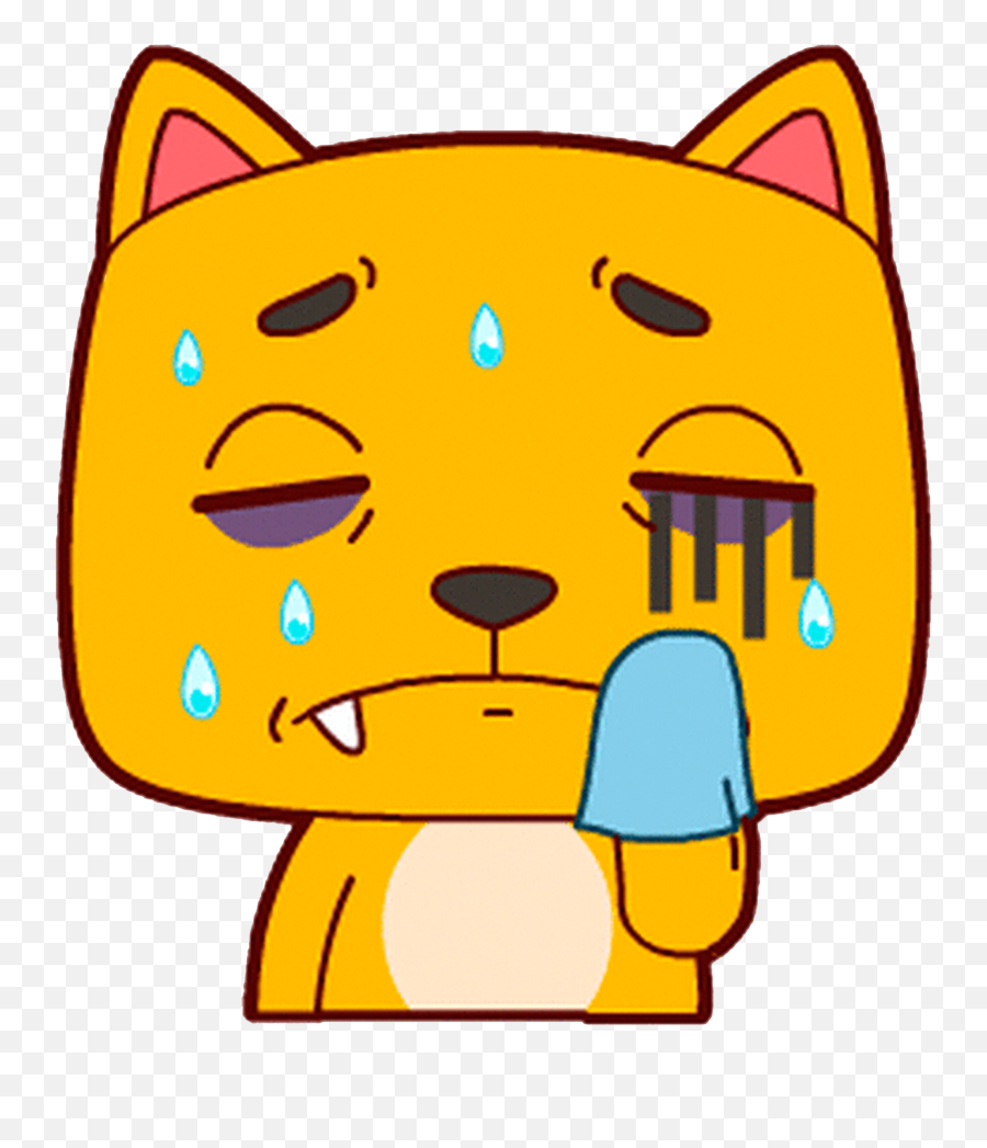 Cat Sticker Animation Dog Kitten - Sweating Animated Gif Funny Emoji,Cat Emoticons