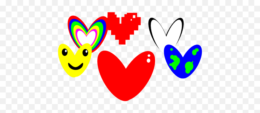 Conjunto De Desenho Vetorial De Corações - Vector Graphics Emoji,Emojis De Amor