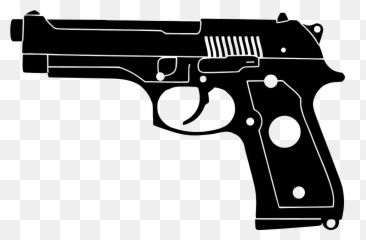 Pistol M9 Gun Weapon Silhouette - Black And White Emoji