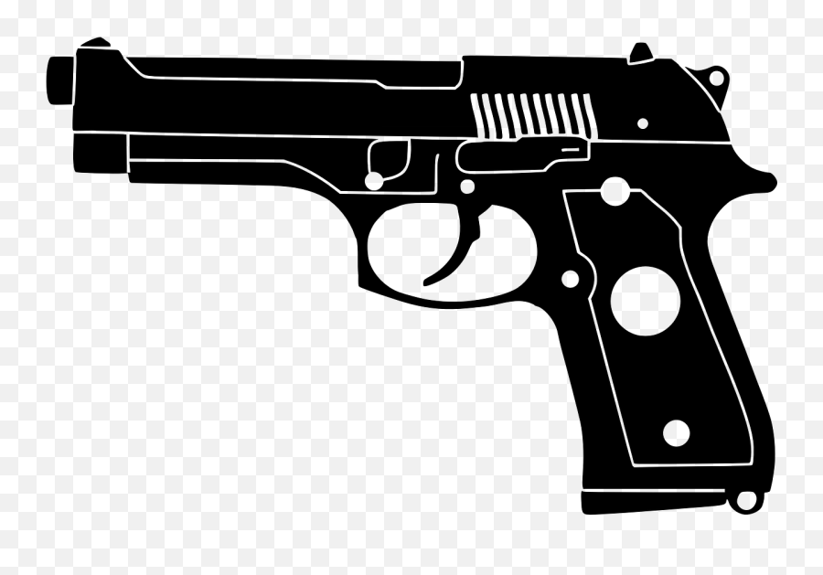 Pistol M9 Gun Weapon Silhouette - Pistol Black And White Emoji,Squirt Gun Emoji
