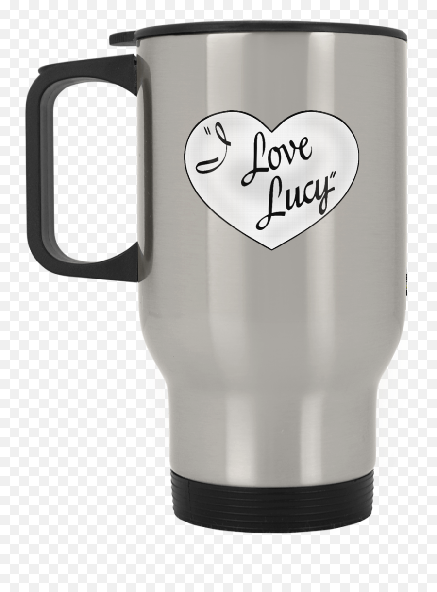 Xp8400s Silver Stainless Travel Mug I Love Lucy Heart - Love Lucy Emoji,Emoji Mugs