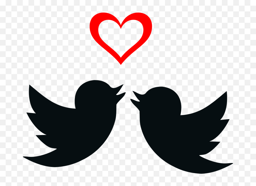 Love Birds Silhouette Clip Art At - Vector Love Bird Png Emoji,Love Birds Emoji