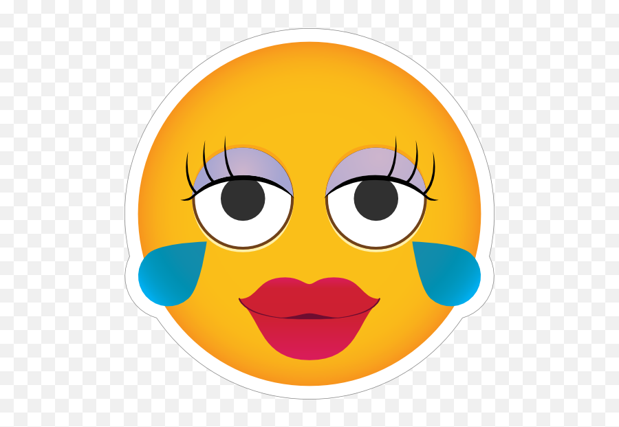 Phone Emoji Sticker Big Lashes Crying - Love Emoji With Lashes,Shock Emoji