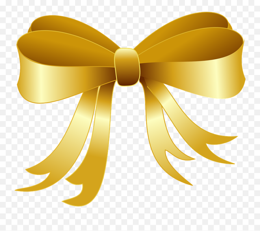 Ribbon Celebration Christmas - Gold Christmas Bow Clipart Emoji,Gold Ribbon Emoji