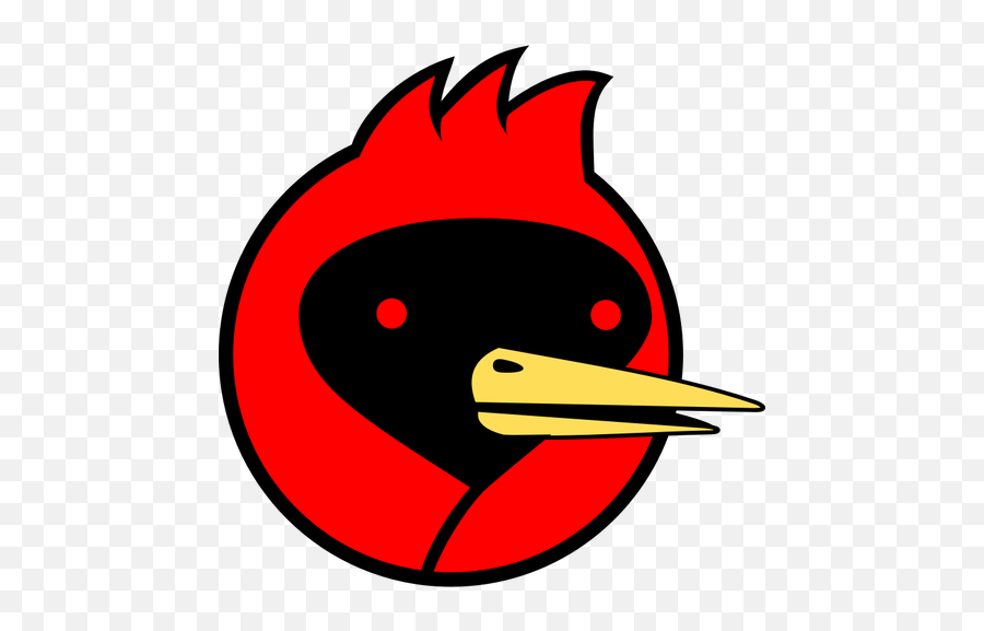 Vector Clip Art Of A Bird With Red Head - Bird Head Clip Art Emoji,Bird Emoticon