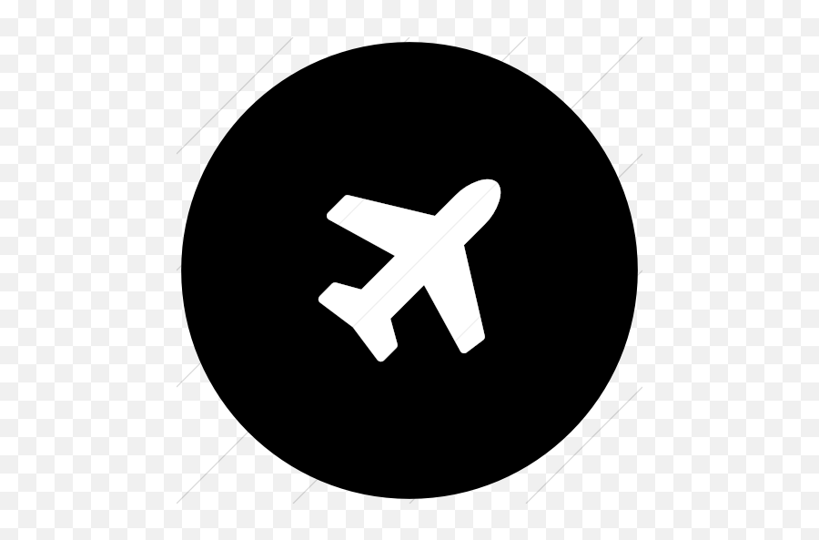 Iconsetc Flat Circle White On Black Bootstrap Font Awesome - Cursor Icon Circle Png Emoji,Airplane Emoticon