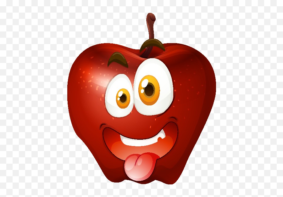 Apple Smileys Stickers For Imessage By Pallavi Kalyanam - Silly Apple Emoji,Apple Tongue Emoji