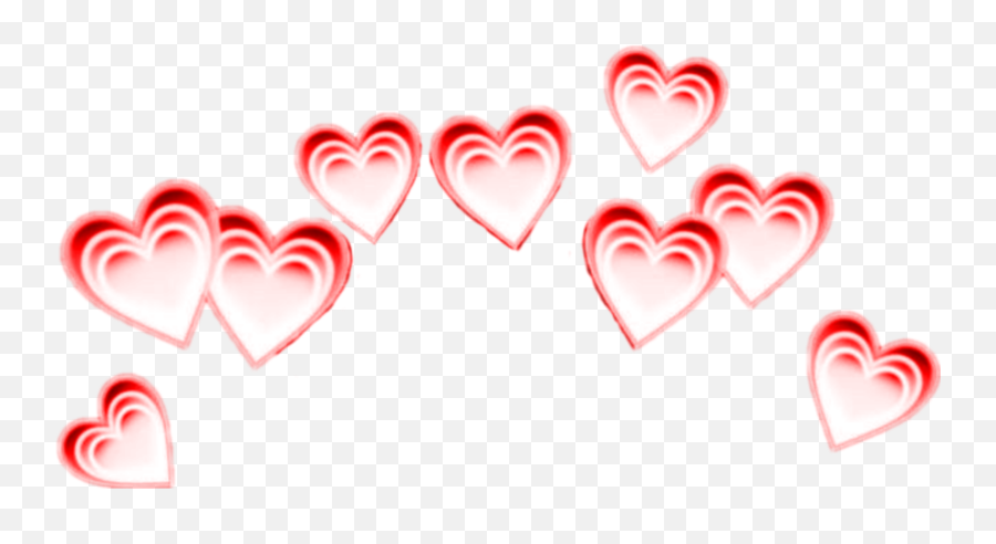 Red Hearts Crown Emoji Glow Sticker - Girly,Glow Emoji