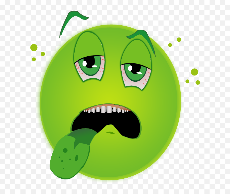 Green Face Sick Emoji Clipart - Sick Face Clipart,Green Emoji