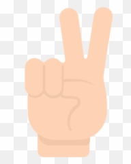 Victory Hand Emoji For Facebook Email Sms - Black Background