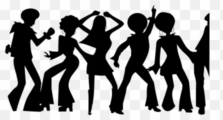 Disco Dance Black Silhouettes Dancers - Emoji