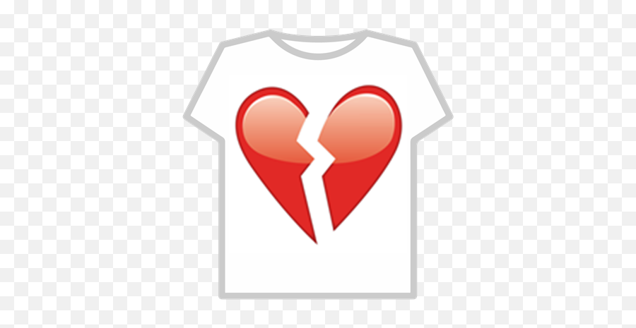 Broken - Robux T Shirt Roblox Emoji,Red Heart Emoji Transparent