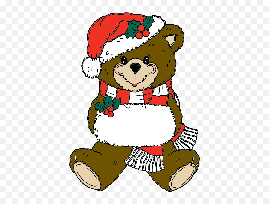 Christmas Bear - Christmas Logos Clip Art Emoji,Tiger Bear Paw Prints Emoji