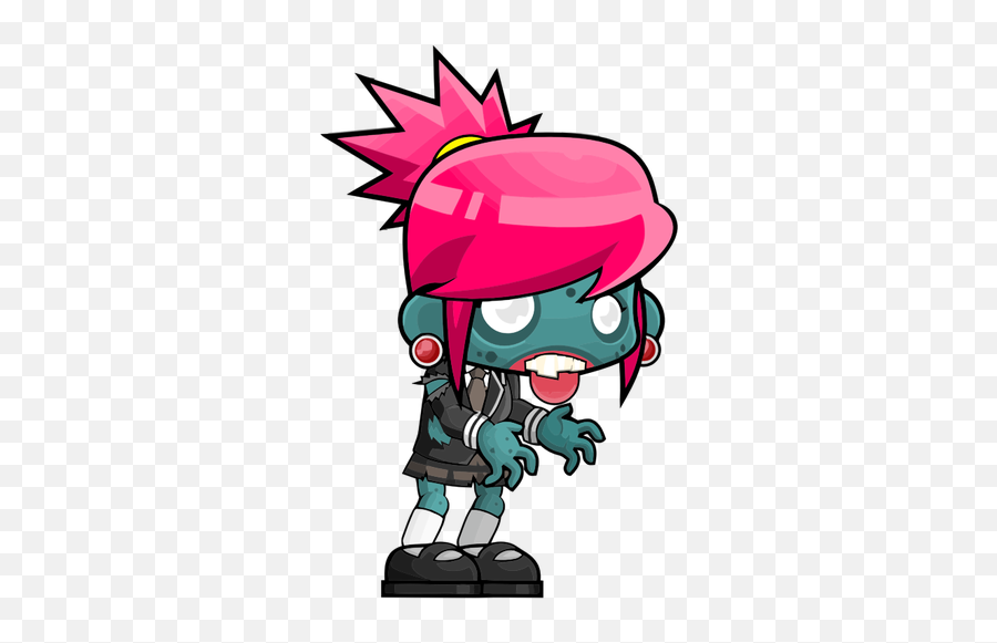 Female Zombie - Cute Girl Cartoon Zombie Art Emoji,Emoji Walking Dead