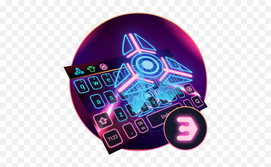 Neon Fidget Spinner 3d Holographic Keyboard U2013 - Circle Emoji,Emoji Fidget Spinner
