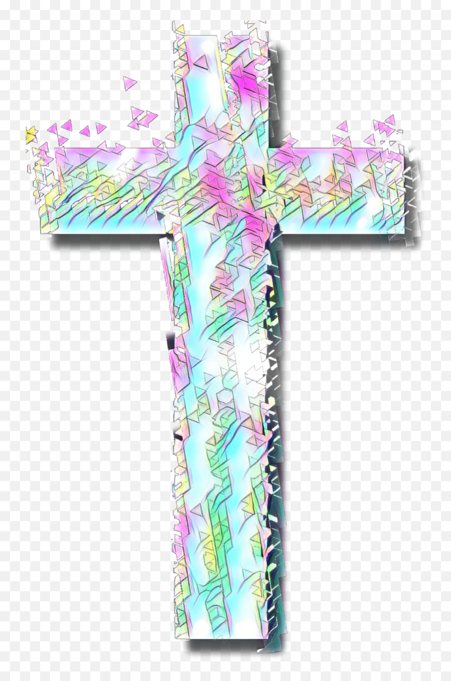 Cross Color Crucifix Religion Sticker Stickers Thecolor - Cross Emoji,Crucifix Emoji