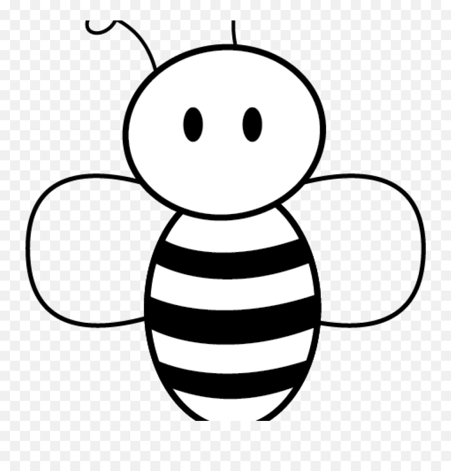Easy Bee Clipart - Bee Clip Art Black And White Emoji,Bee Emoticon