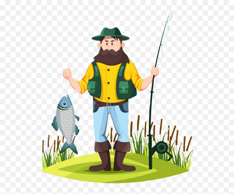 Fisherman Rod Fish Sticker - Hunting Emoji,Fisherman Emoji