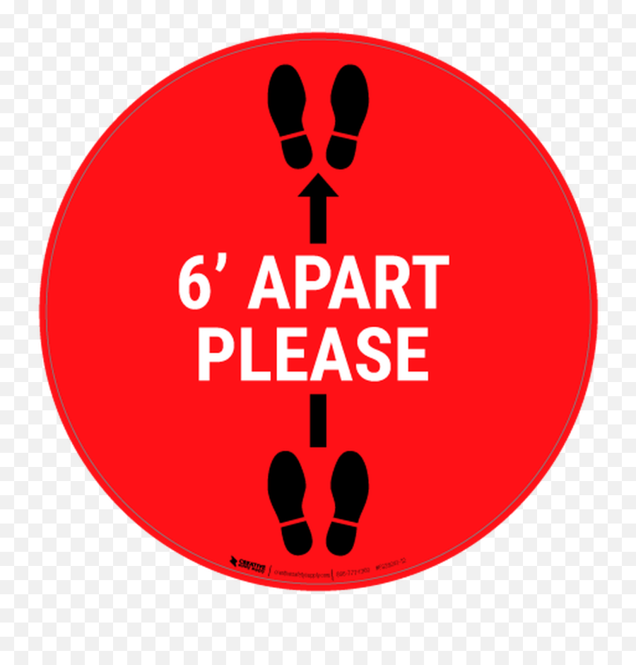 6 Ft Apart Please - Floor Sign Circle Emoji,Totem Pole Emoji