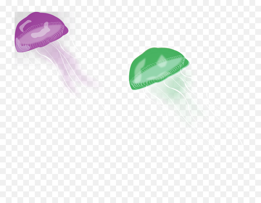 Purple And Green Jellyfish Clipart - Bioluminescence Emoji,Jellyfish Emoji