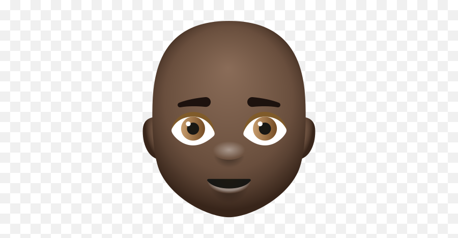 Bald Man Dark Skin Tone Icon - Happy Emoji,Bald Emoji