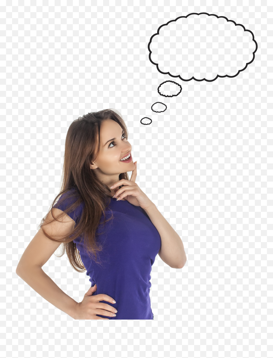 Png Person Thinking Emoji Thinking - Girl Thinking Transparent Background,Thinking Emoji Woman