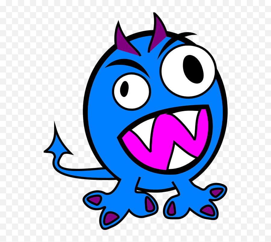 Free Crazy Funny Vectors - Blue And Purple Monster Emoji,Star Eyes Emoji