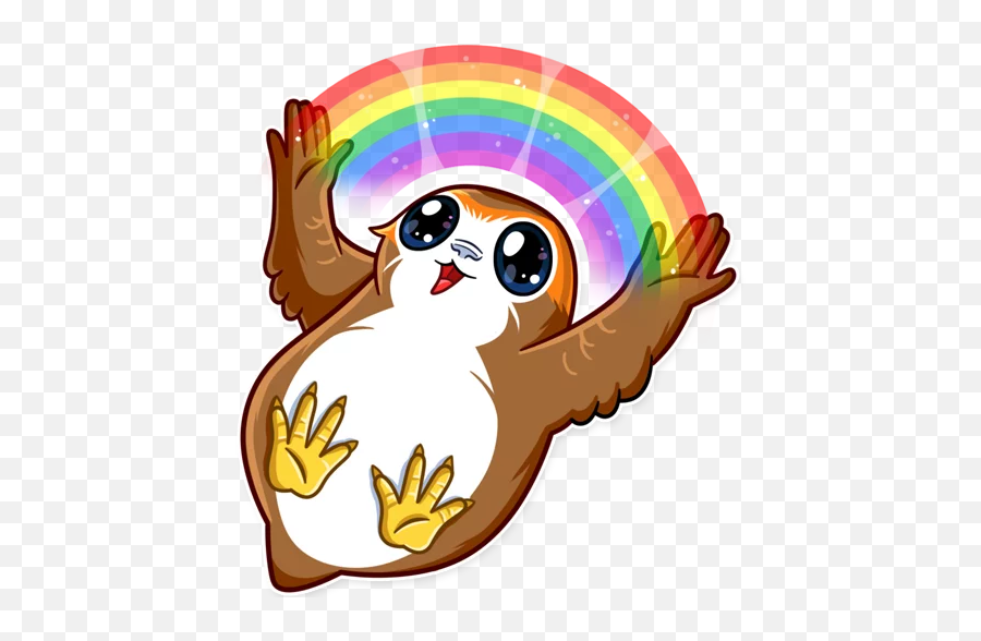 Kid Porg Stickers - Live Wa Stickers Happy Emoji,Emojios