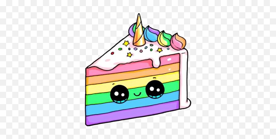 Sticker Unicorn Emoji Cute Love Rainbow Cakestars Amazi - Dibujos Kawaii De Unicornio,Emoji Cake Ideas
