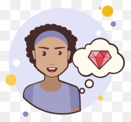 Short Curly Hair Girl Gem Icon - Woman Clipart Png Emoji